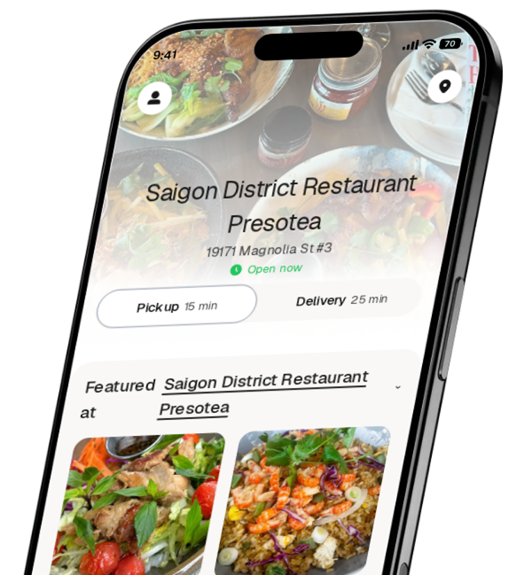 Saigon District Restaurant Presotea app preview