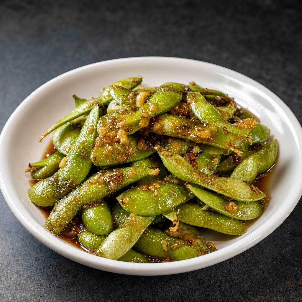5. Spicy Sautéed Garlic Edamame.