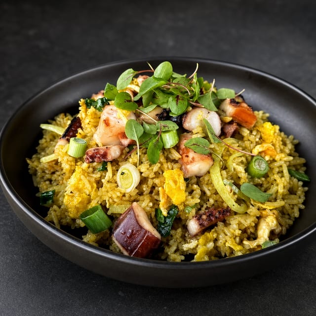 48. Original Octopus Curry Fried Rice.