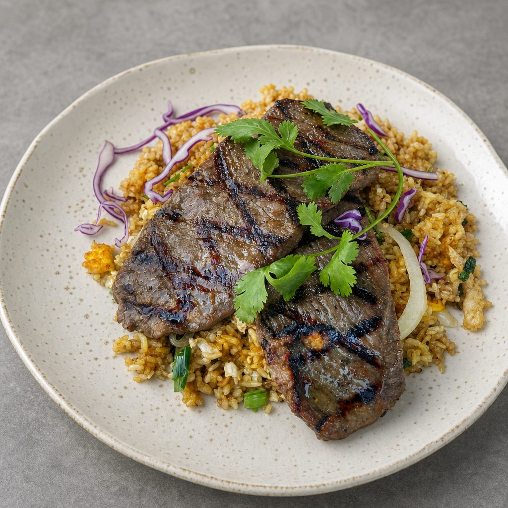 40. Korean B.B.Q, Garlic Butter Fried Rice.