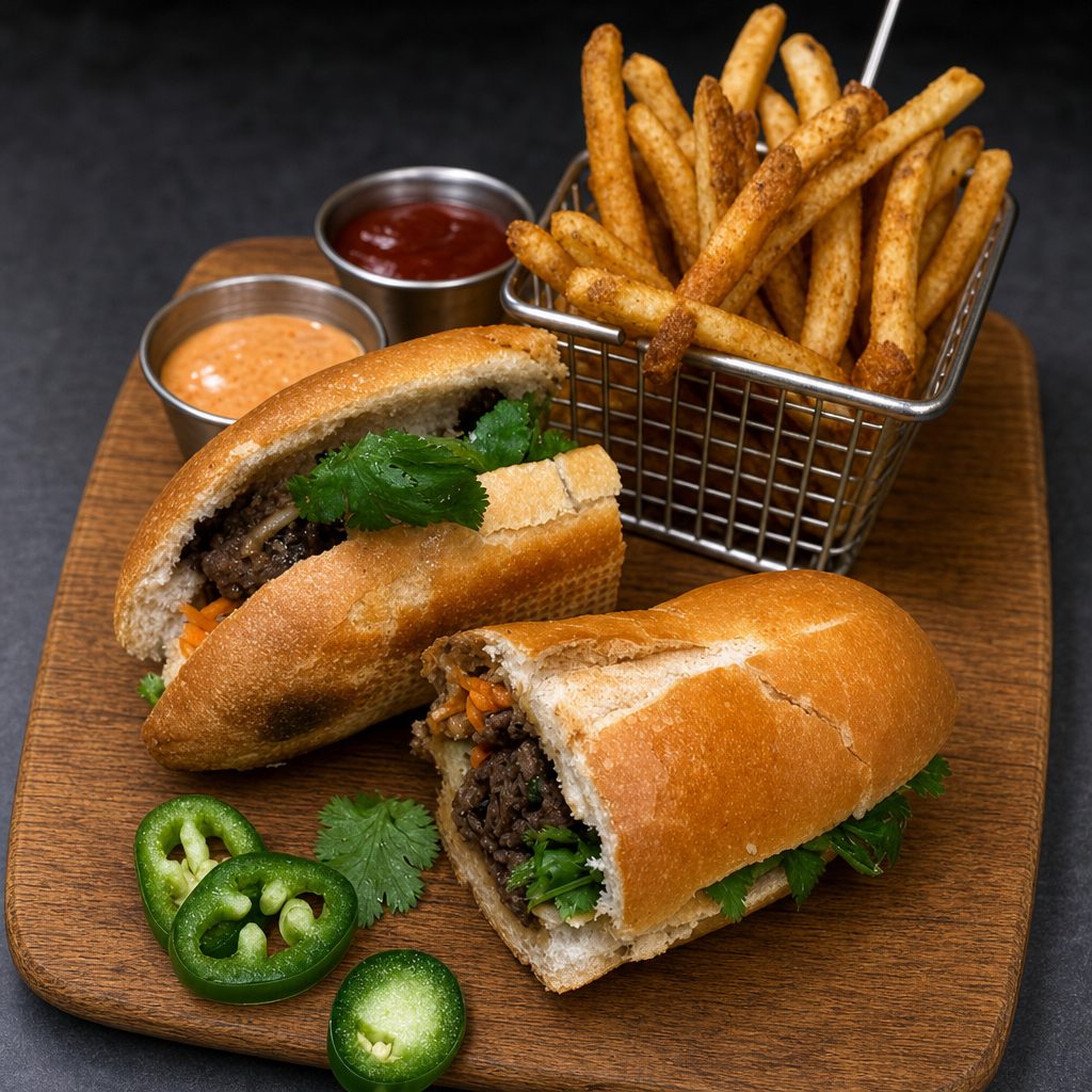 25. Lemongrass Beef Banh Mi.